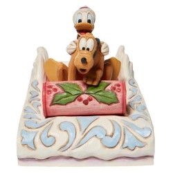 Figurine Donald Et Pluto En Luge Disney Traditions