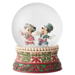 Figurine Snowglobe Mickey Et Minnie Sur Patins Disney Traditions