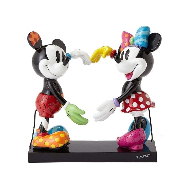 Figurine Mickey Et Minnie Forment Un Cœur Disney Britto