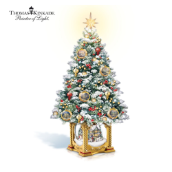 Thomas Kinkade Snow-Kissed Holiday Memories Tabletop Tree