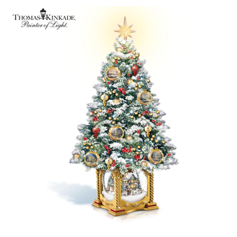 Thomas Kinkade Snow-Kissed Holiday Memories Tabletop Tree