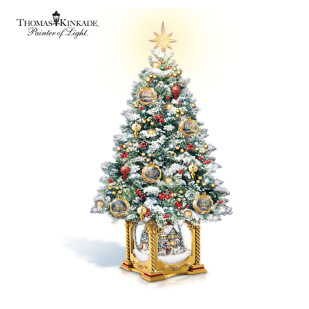 Thomas Kinkade Snow-Kissed Holiday Memories Tabletop Tree
