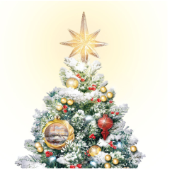 Thomas Kinkade Snow-Kissed Holiday Memories Tabletop Tree