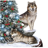 Al Agnew Winter's Majesty Wolf Tabletop Christmas Tree