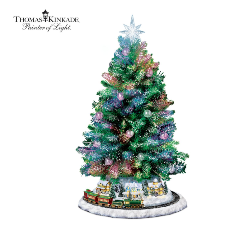 Thomas Kinkade Holiday Sparkle Lit Tabletop Tree