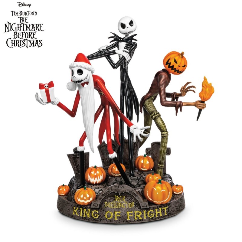 Disney Tim Burton's The Nightmare Before Christmas Jack Skellington King Of Fright Sculpture