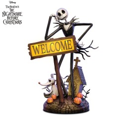 Disney Tim Burton's The Nightmare Before Christmas Jack Skellington Solar Lit Welcome Sign
