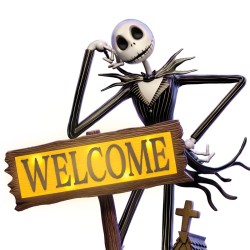 Disney Tim Burton's The Nightmare Before Christmas Jack Skellington Solar Lit Welcome Sign