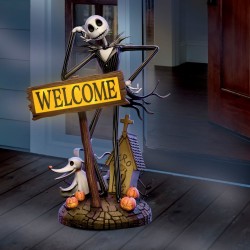 Disney Tim Burton's The Nightmare Before Christmas Jack Skellington Solar Lit Welcome Sign